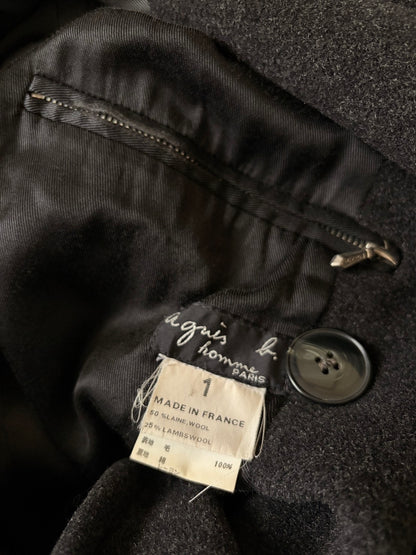 agnes b. agnès b. homme 90s Wool Double Breasted Coat Size 1