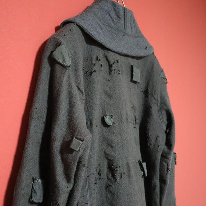 HaaT 13SS Distressed Shawl Collar Wool Long Coat Size 2