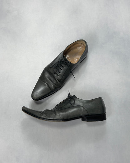 Dolce & Gabbana Plain Toe Leather Derby Shoes Black Size 13