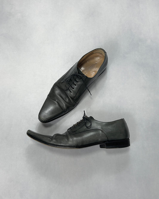 Dolce & Gabbana Plain Toe Leather Derby Shoes Black Size 13