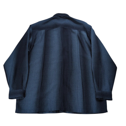 BALENCIAGA 90s BB Logo Oversized Button Shirt Navy Size L