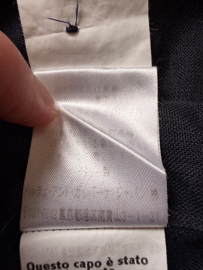 DOLCE & GABBANA 00s Linen Fly Front Shirt Navy Size 40