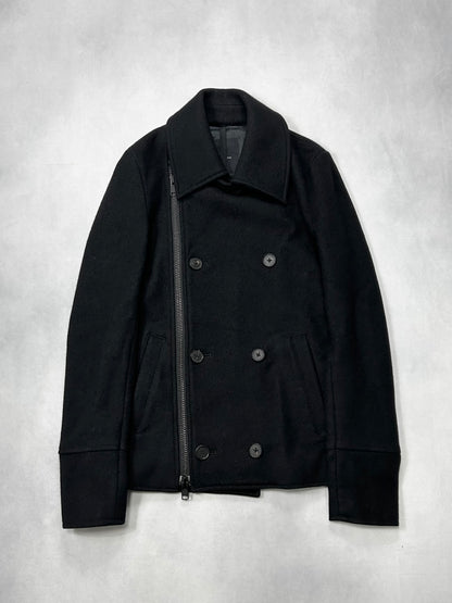 RIPVANWINKLE (FW15) Black Zip Pea Coat Size 3