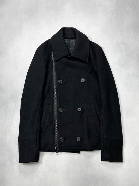 RIPVANWINKLE (FW15) Black Zip Pea Coat Size 3