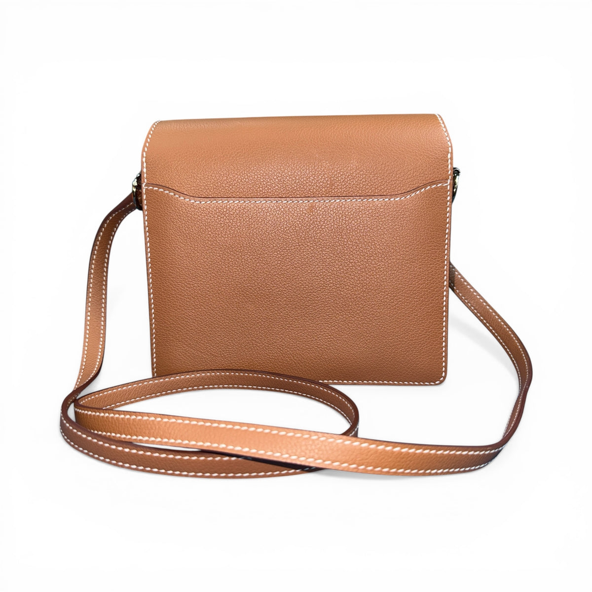 HERMÈS "Roulis Mini" Gold Evercolor Bag Gold