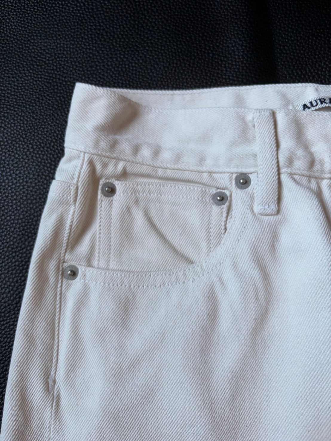 AURALEE SS20 Hard Twist Coated Denim Jeans White Size 25