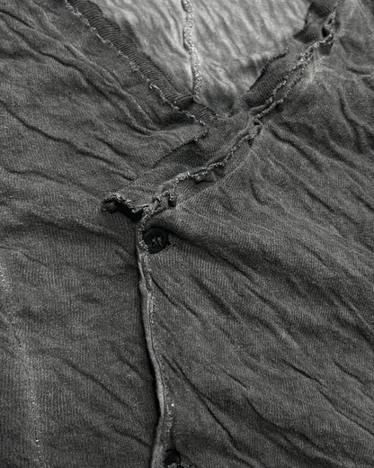 Poeme Bohemien Crinkled Cotton-Linen Cardigan (FW12) Size 46