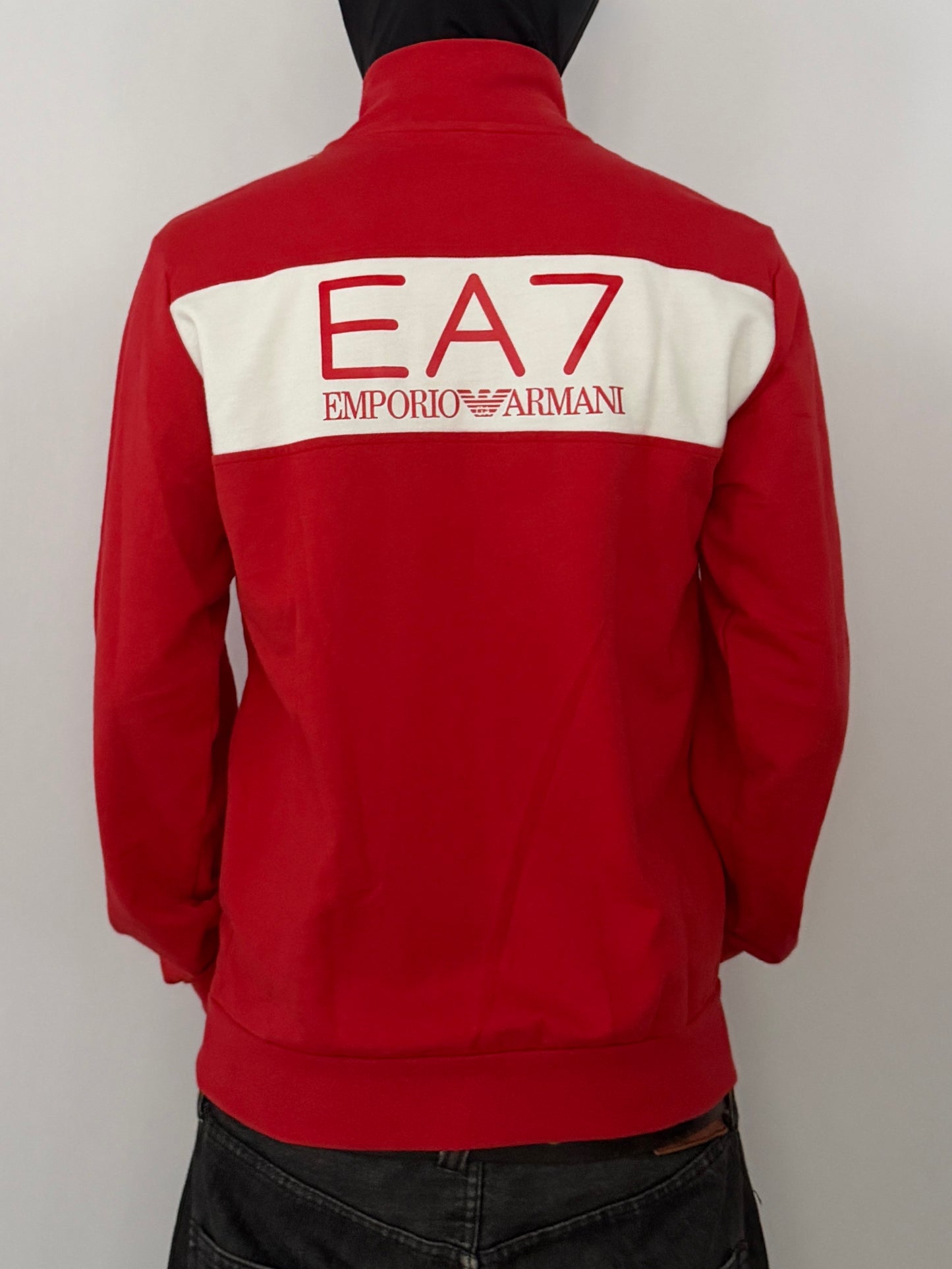 Emporio Armani Red Cotton Track Jacket Size S