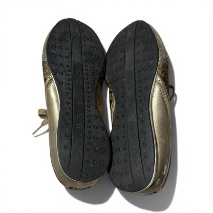 Vintage 00s Dolce&Gabbana SWAN Gold Sneakers