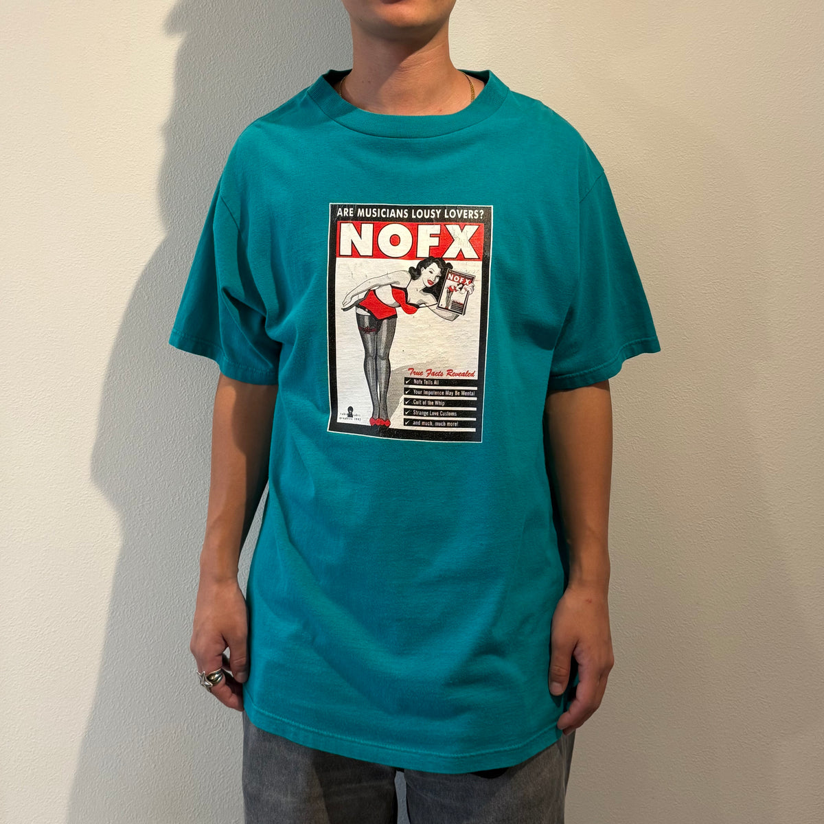 NOFX band tee Vintage 90s band graphic tee Green Size L
