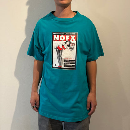 NOFX band tee Vintage 90s band graphic tee Green Size L