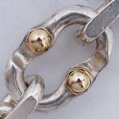 TIFFANY&CO. 1837 Makers Chain Necklace Silver Gold Size 62CM