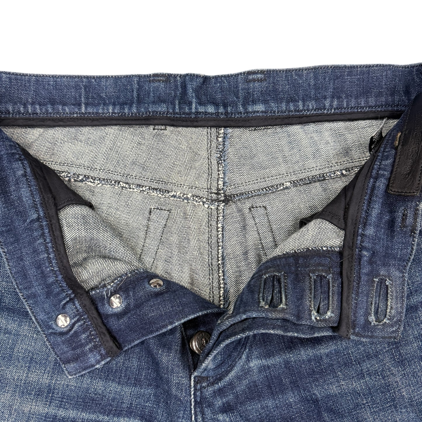 CHROME HEARTS 90s Flare Knee Crossball Button Denim Size 36