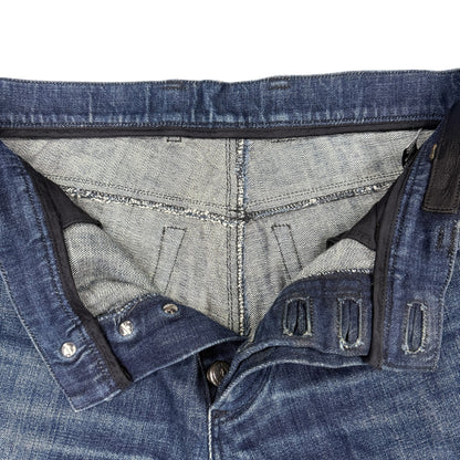 CHROME HEARTS 90s Flare Knee Crossball Button Denim Size 36