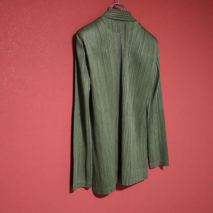 PLEATS PLEASE 08AW Pleated Tailored Blazer Green Size 3
