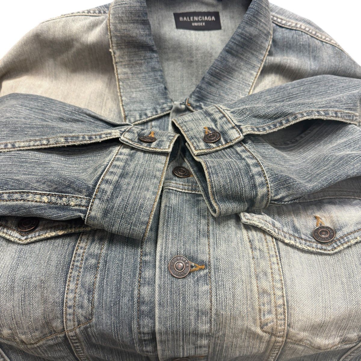 Balenciaga 24 Summer Tattoo Denim Jacket Size L