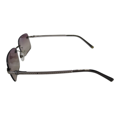 CHANEL Light Stone Rimless Silver Frame Sunglasses