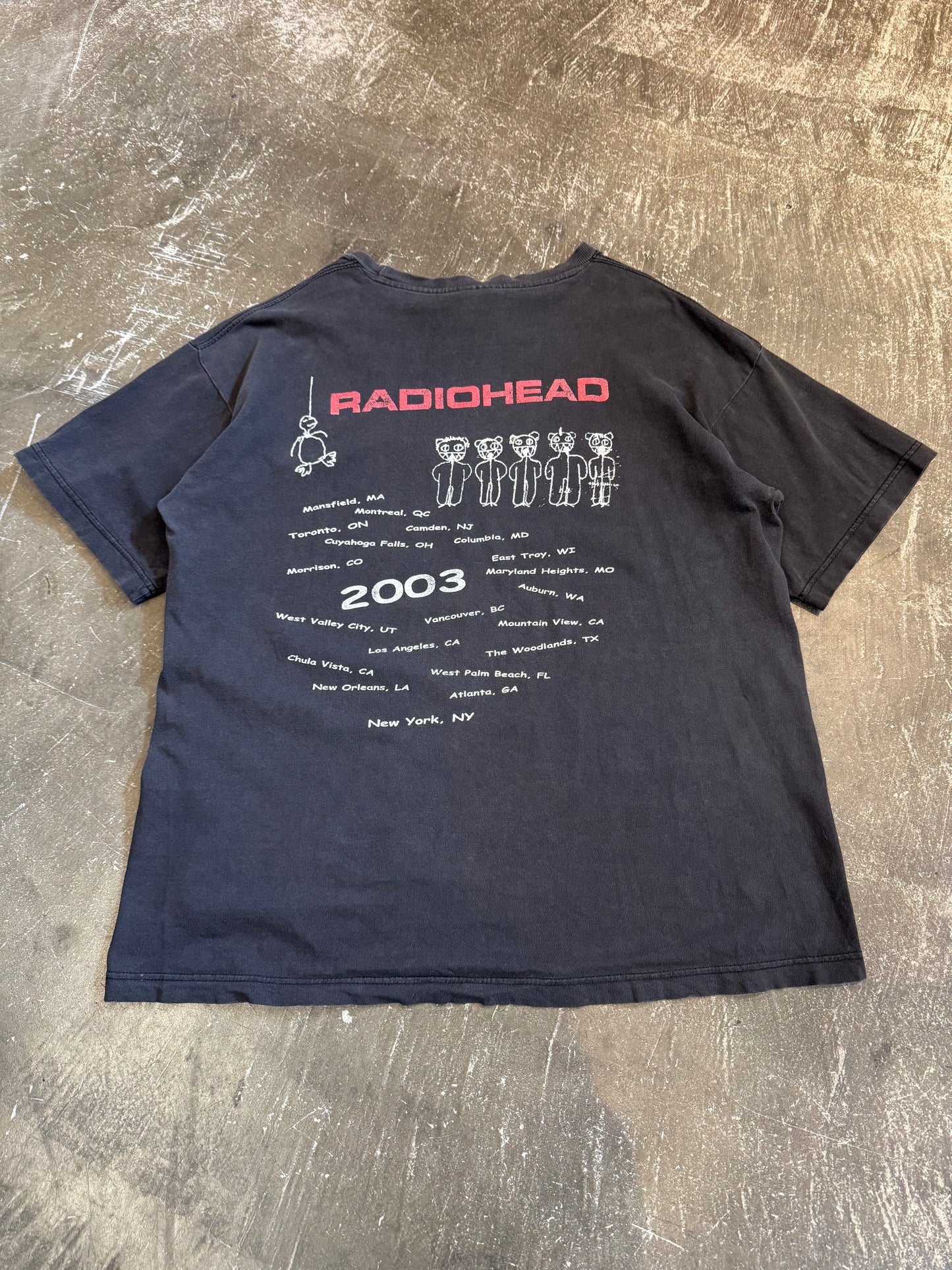 Vintage RADIOHEAD '03 Black Cotton T-Shirt Size L
