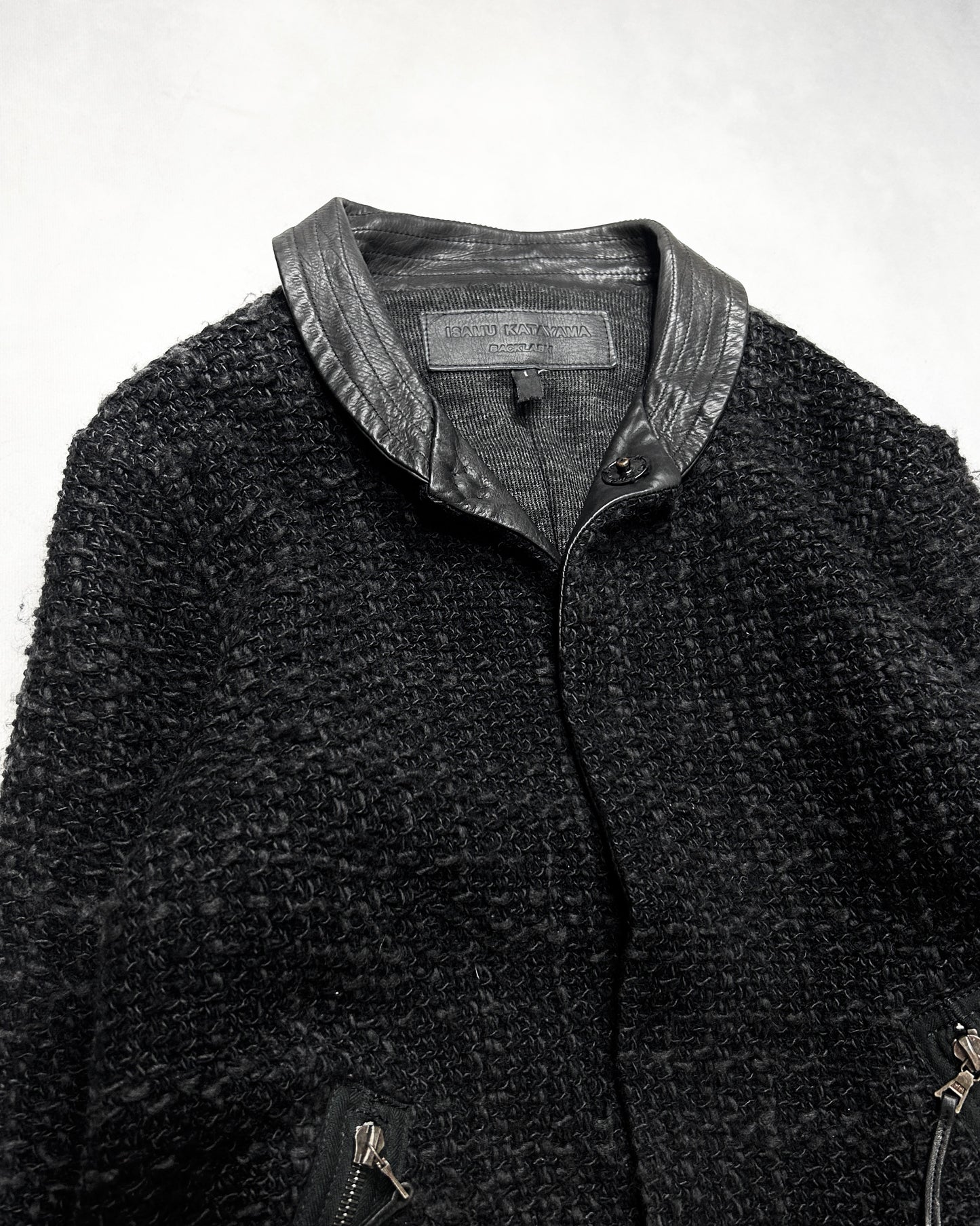 Isamu Katayama Backlash Black Tweed Fringe Jacket Size 1