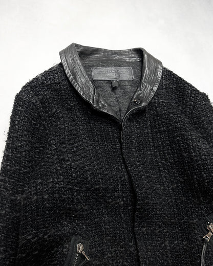 Isamu Katayama Backlash Black Tweed Fringe Jacket Size 1