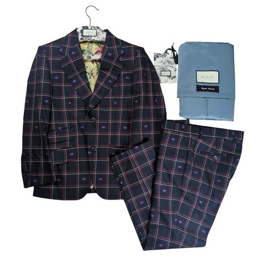 GUCCI GG Check Wool Tailored Jacket Set-up Size 44