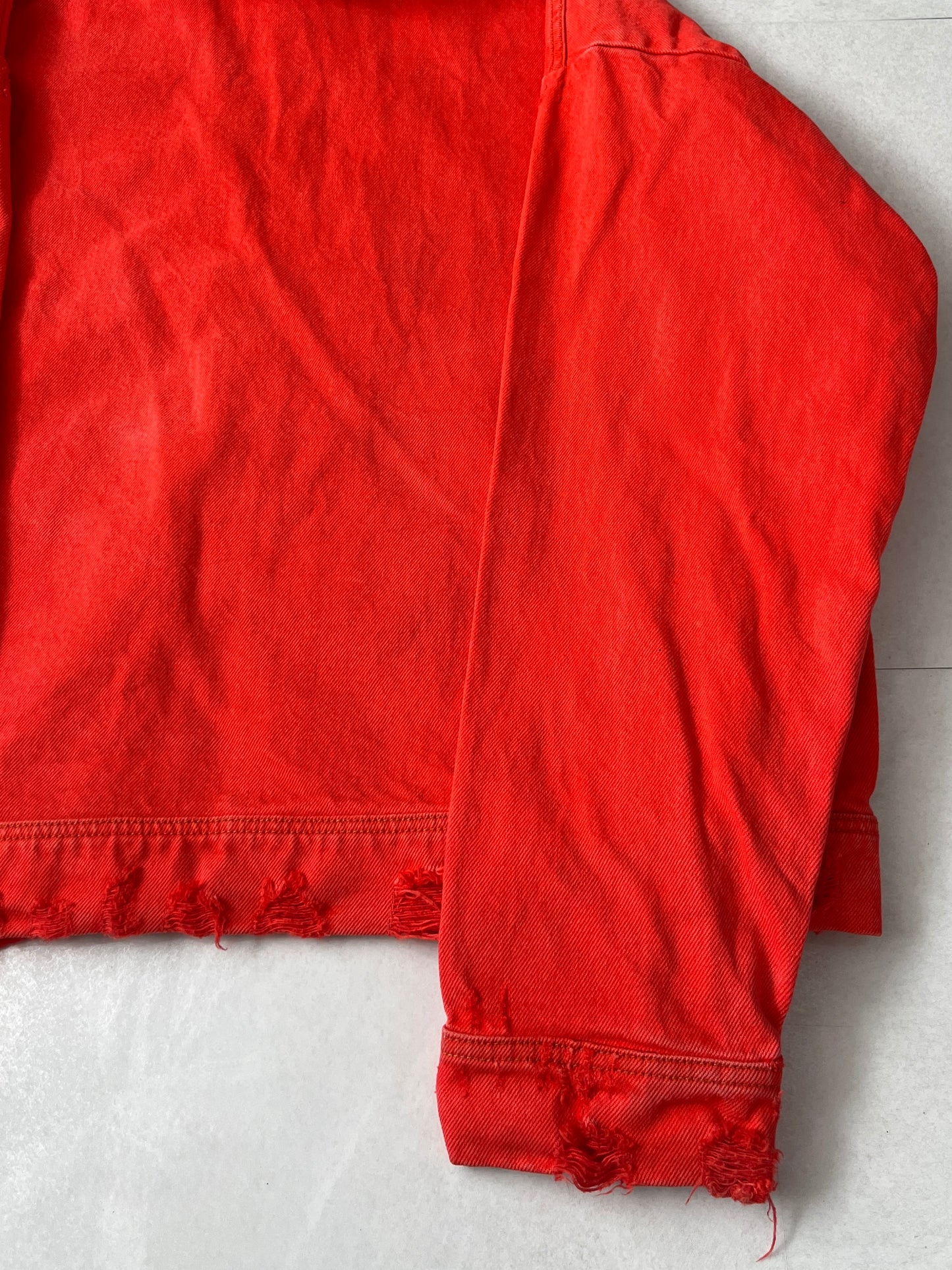 424 Red Damaged Zip Hoodie Size L
