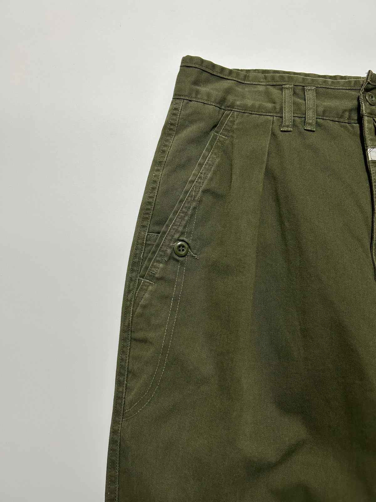 MARITHE FRANCOIS GIRBAUD 80s Olive Chino Trousers Size S
