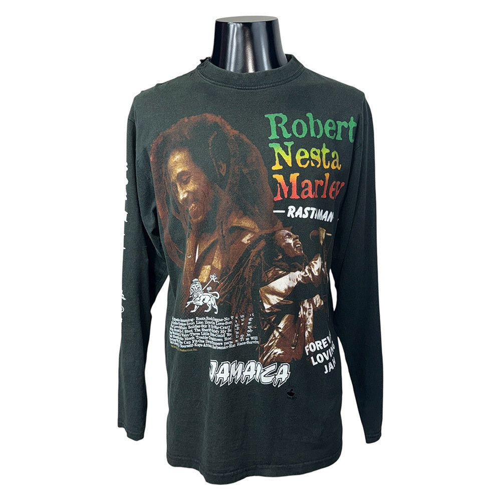 BOB MARLEY Vintage Rastaman Graphic Sleeve T-Shirt Size L