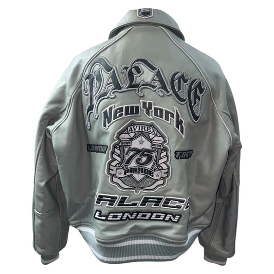 Palace 23SS AVIREX LEATHER JACKET GREY Size S