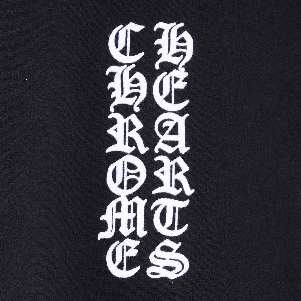 CHROME HEARTS Vertical Logo Hoodie Black Size XL