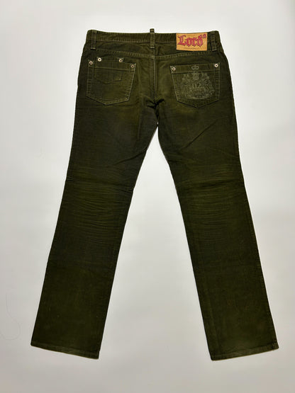 Dsquared2 DSQUARED AW2006 Corduroy Trousers Green Size 52