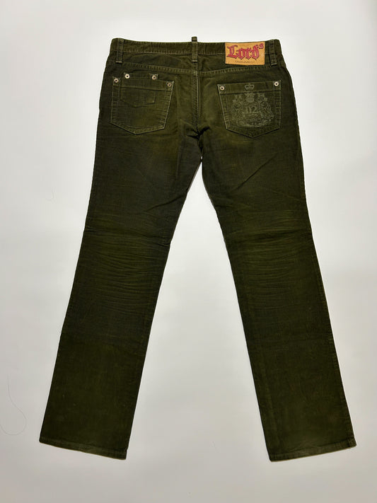 Dsquared2 DSQUARED AW2006 Corduroy Trousers Green Size 52