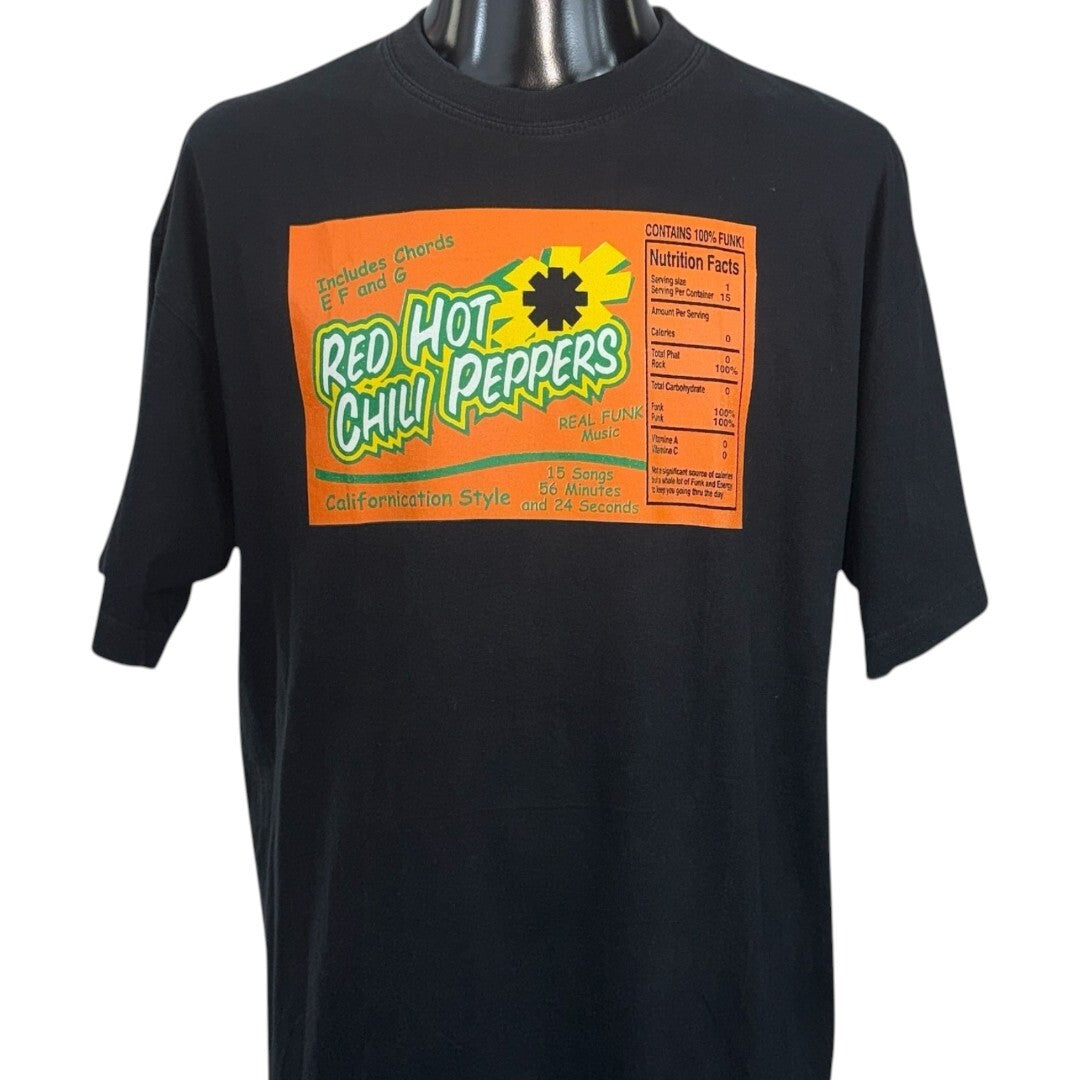 RED HOT CHILI PEPPERS 00s Nutrition Facts Euro Size L