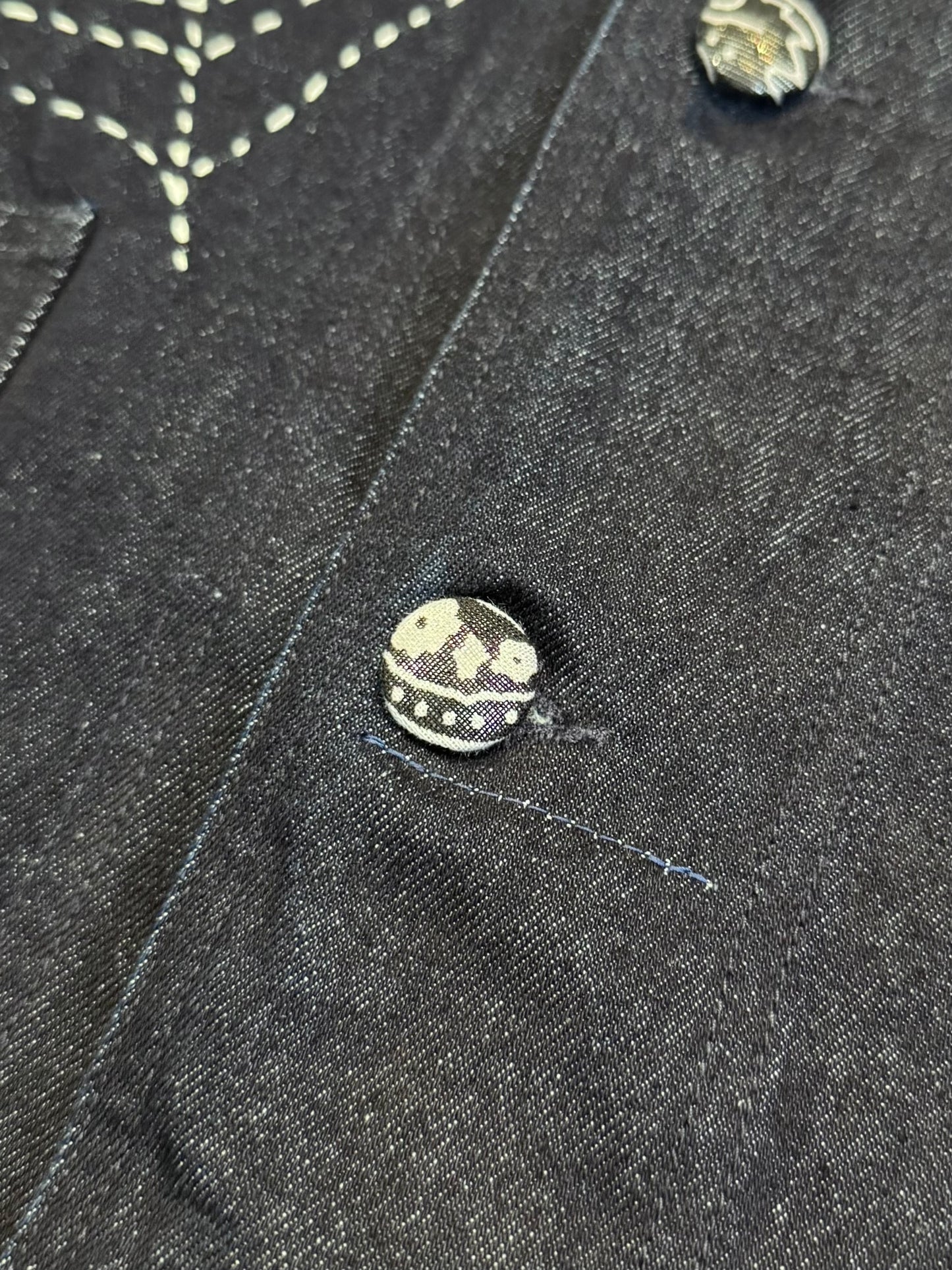 Vintage UNDIS × Rat Indigo Heavy Cotton Sleeve Shirt Size 40