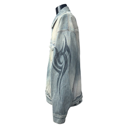 Balenciaga 24 Summer Tattoo Denim Jacket Size L