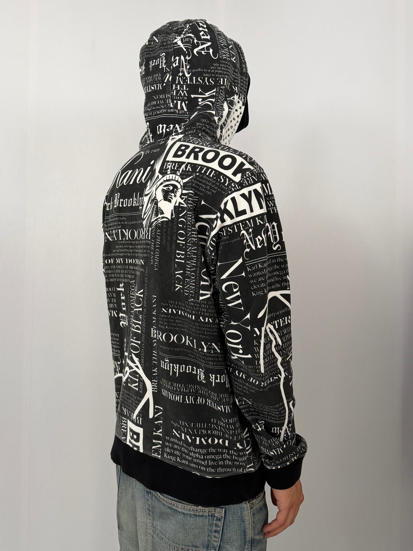 Karl Kani Black Zip Hoodie Size L