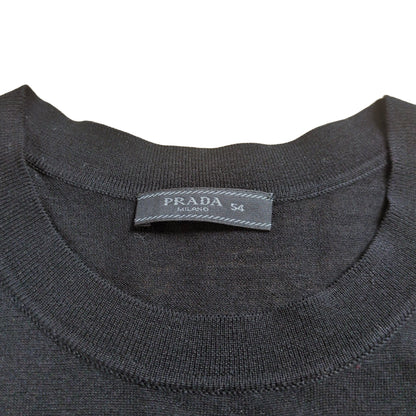 PRADA Logo Embroidered Wool Hoodie Size 54