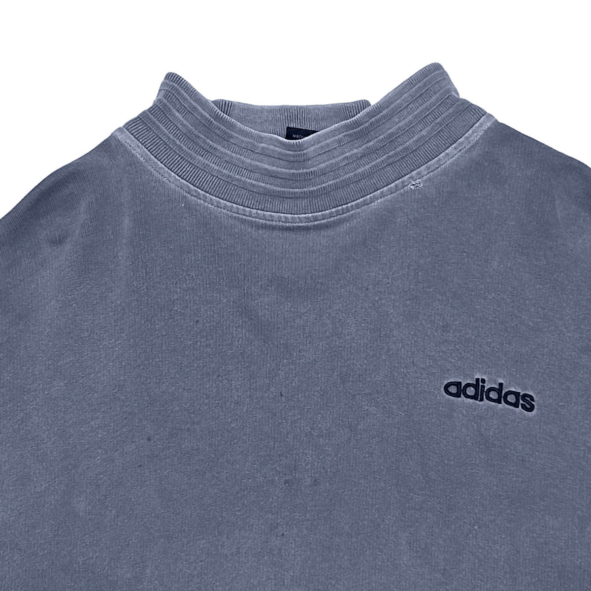 ADIDAS 1980s Washed Cotton Sweatshirt Light Blue Size L