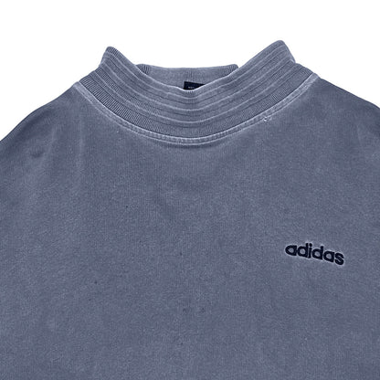 ADIDAS 1980s Washed Cotton Sweatshirt Light Blue Size L
