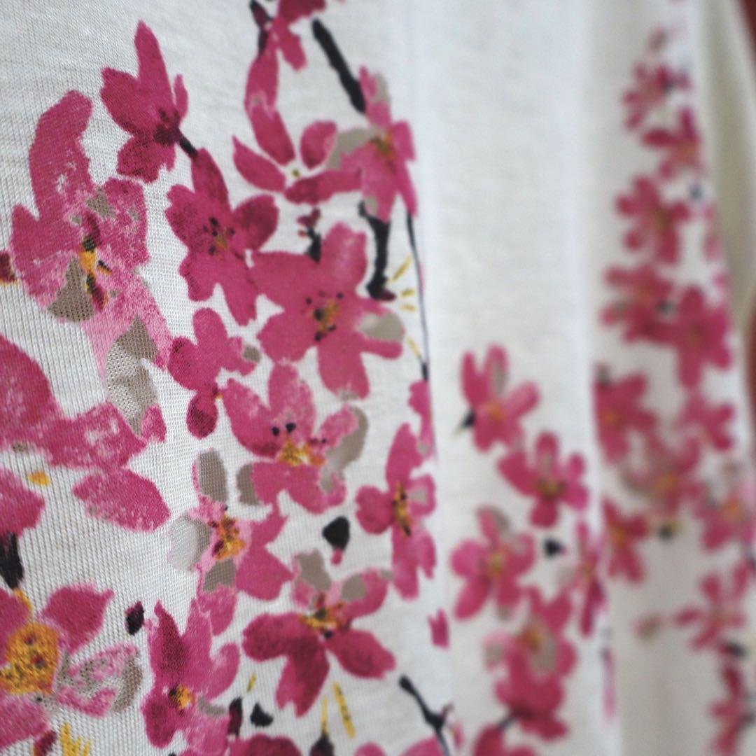 Balenciaga Rare Vintage Cherry Blossom Sheer Long Sleeve Size L