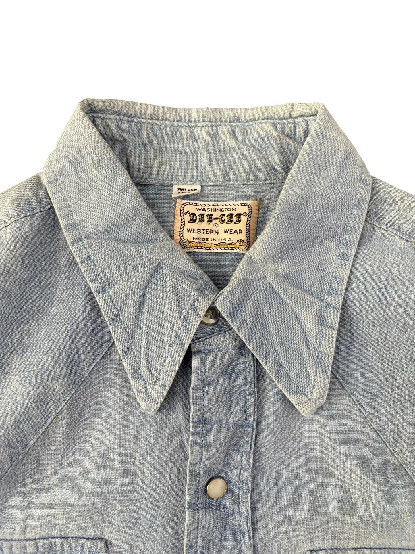 WASHINGTON DEE CEE 70s Vintage Western Chambray Size 16
