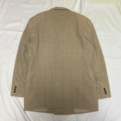 MEN'S BIGI 80s/90s Beige Glen Check Tailored Jacket