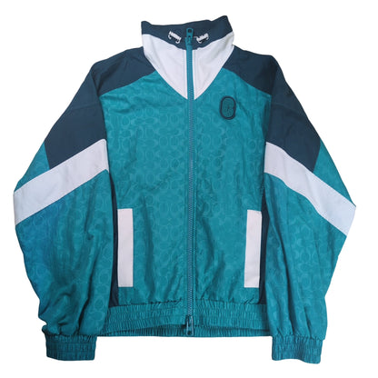 COACH Signature Logo Color Block Track Jacket Green Size S