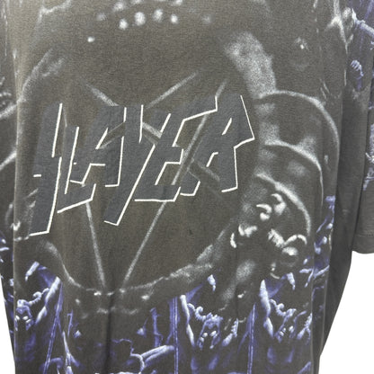 SLAYER 90s Vintage "AOP Skull" Single Stitch T-Shirt Size XL
