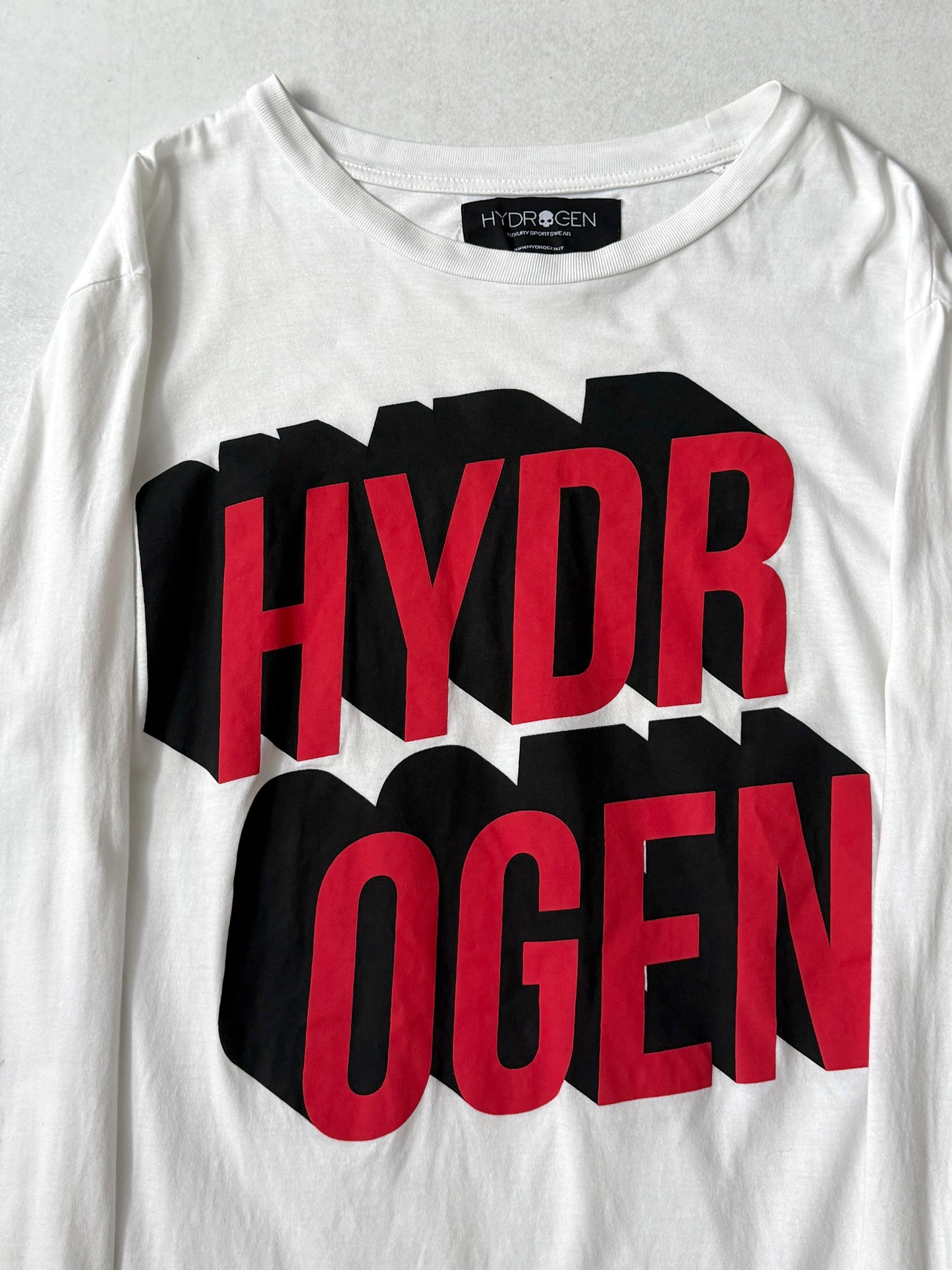 HYDROGEN White Cotton Long Sleeve T-Shirt Size L