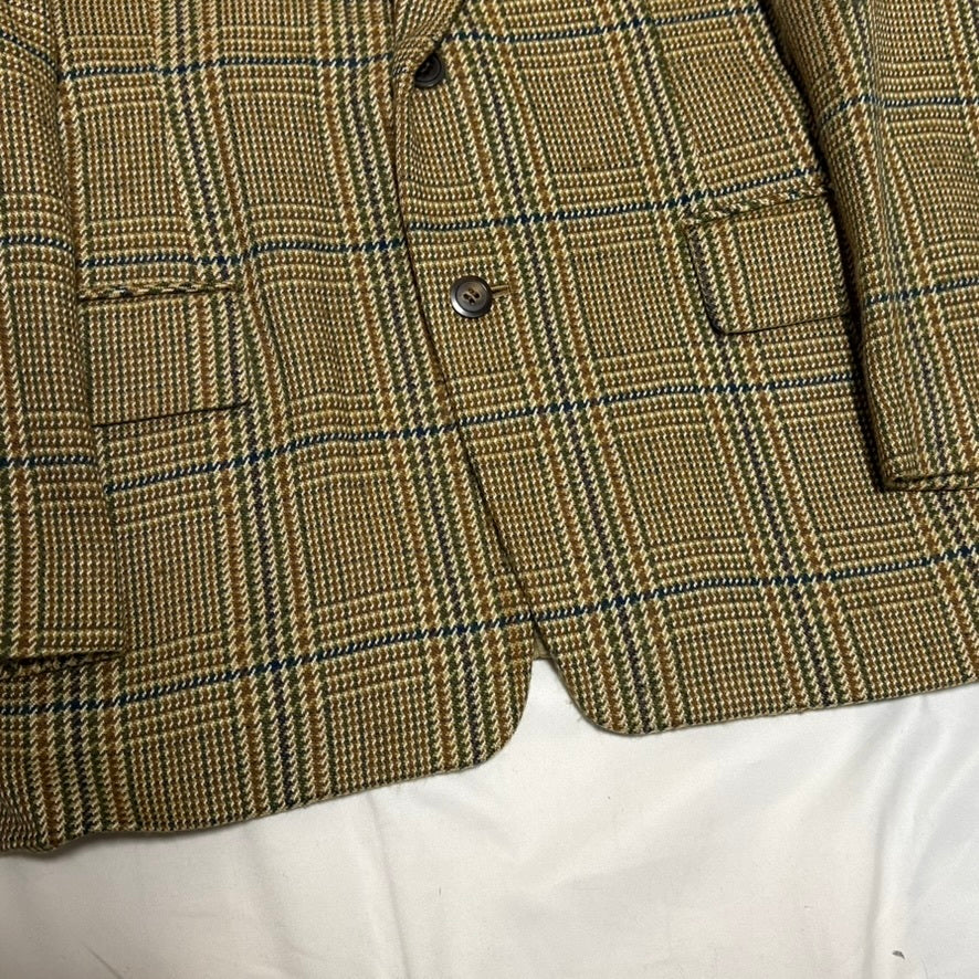 BIGI 80s/90s Brown Wool Houndstooth Tailored Jacket