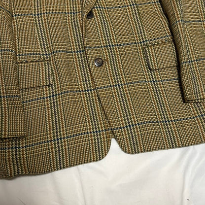 BIGI 80s/90s Brown Wool Houndstooth Tailored Jacket