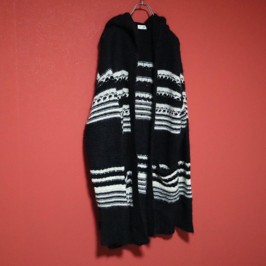 SAINT LAURENT PARIS 22AW Mohair Hooded Cardigan Size L