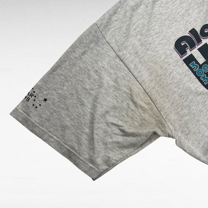 Jerzees 90s Print T-Shirt Gray Size XL