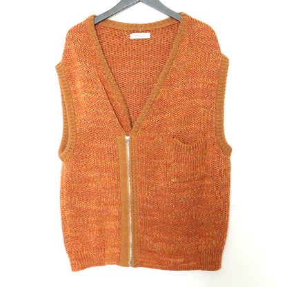 ENCOMING 23SS Knitted Asymmetric Vest Orange Size M